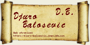 Đuro Balošević vizit kartica